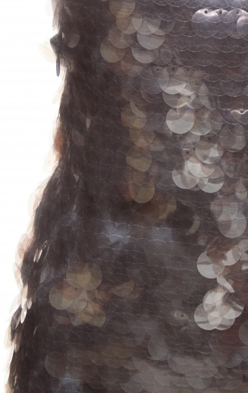 Сукня з паєтки з відкритою спиною Металева